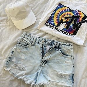 High-rise mom shorts - S